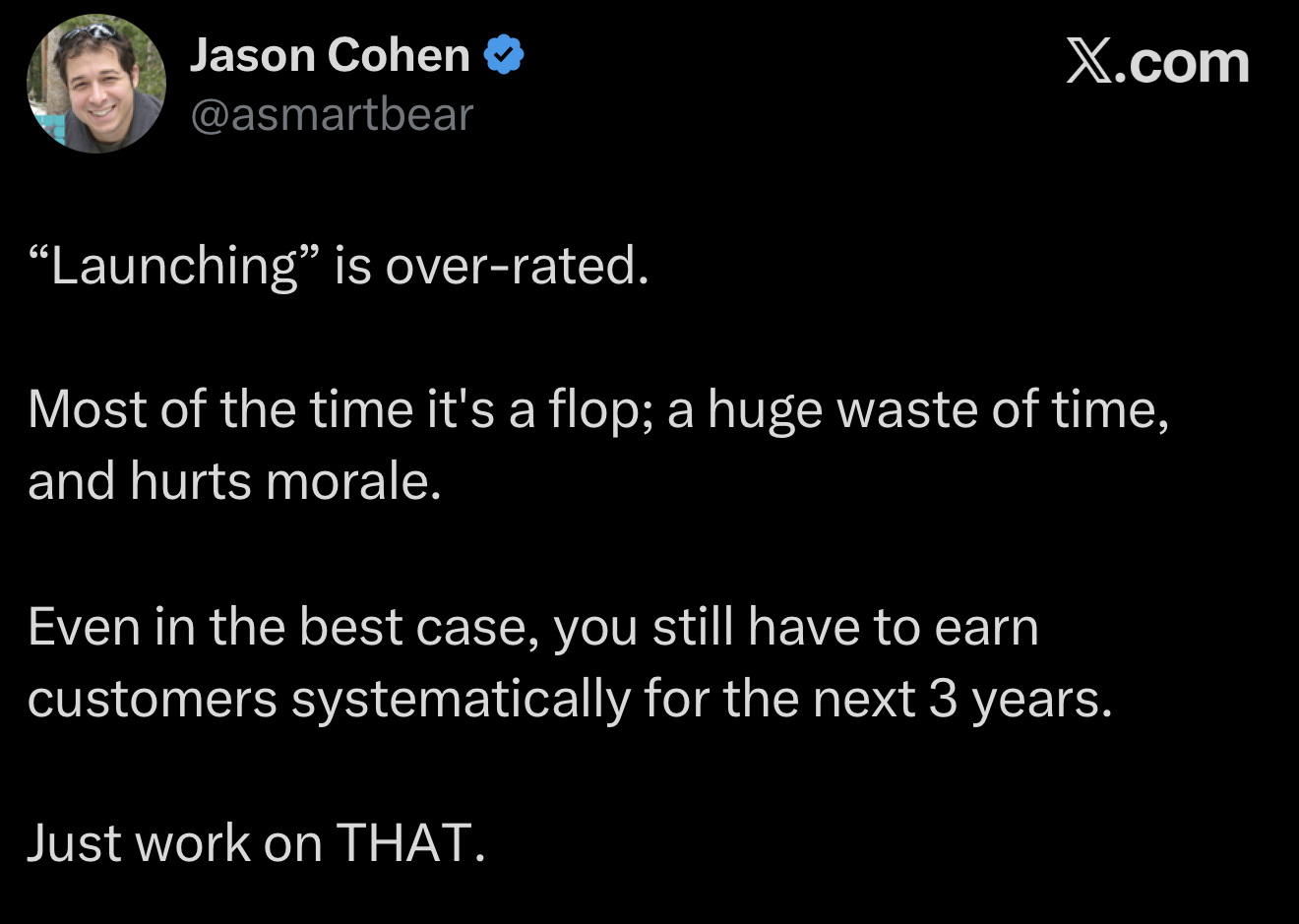 Launching Too Late Tweet